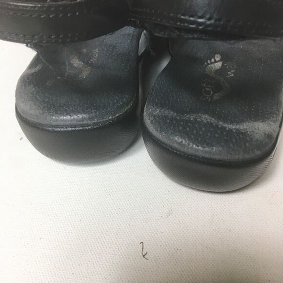 Soft walk black woven leather strap sandals SZ8.5 - Picture 7 of 8